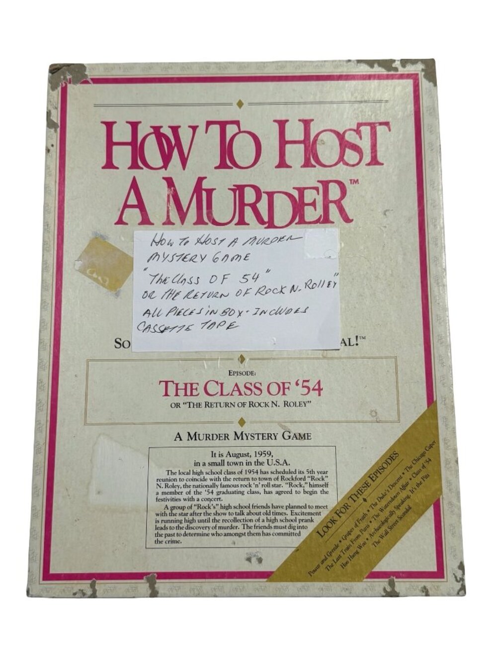 Vintage 1987 How to Host a Murder The Class of '54 Complete Mystery Game Cassett